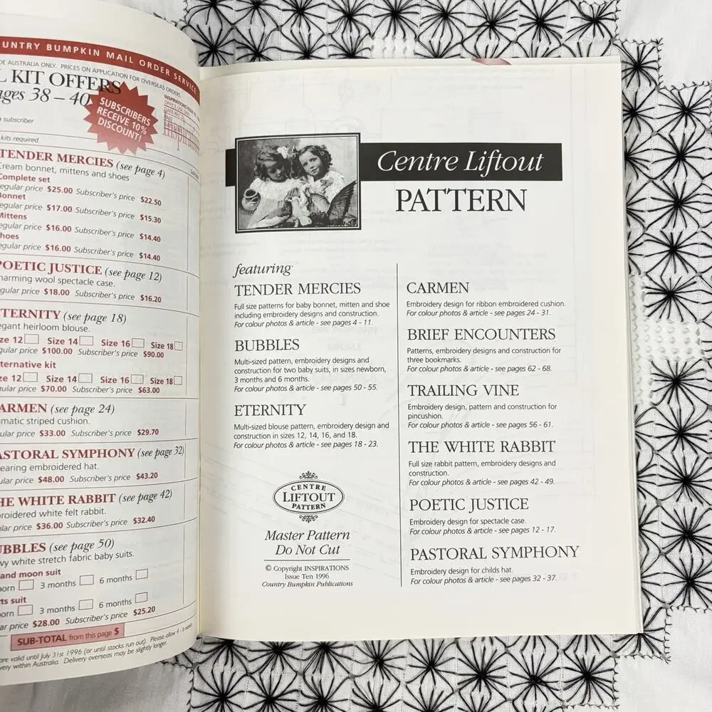Inspirations Embroidery Magazine 1996 Issue 10 Floral Cottage Plant Patterns